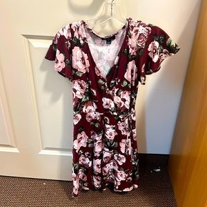 Burgundy Floral Dress